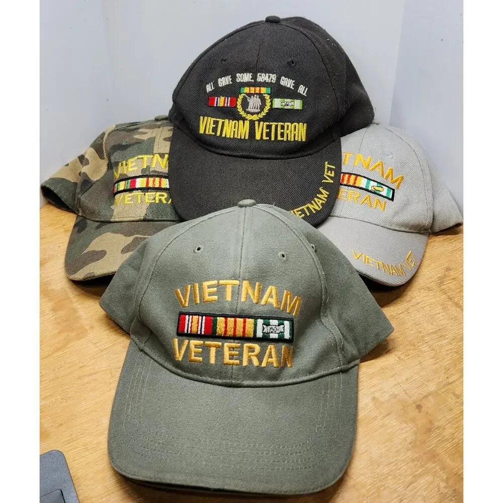 Lot Vietnam Veteran Embroidered‎ Baseball Cap Hat Strap Back